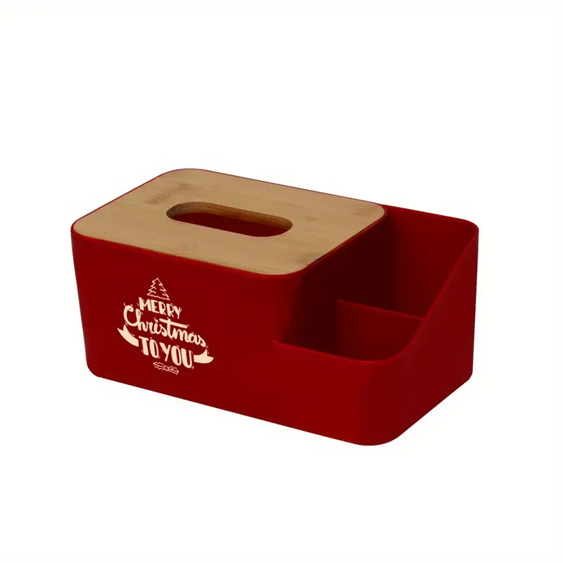 1pc festive christmas tissue box holder red plastic multi functional napkin dispenser with santa claus christmas ideal for living room desktop decor christmas decorations Product details 1