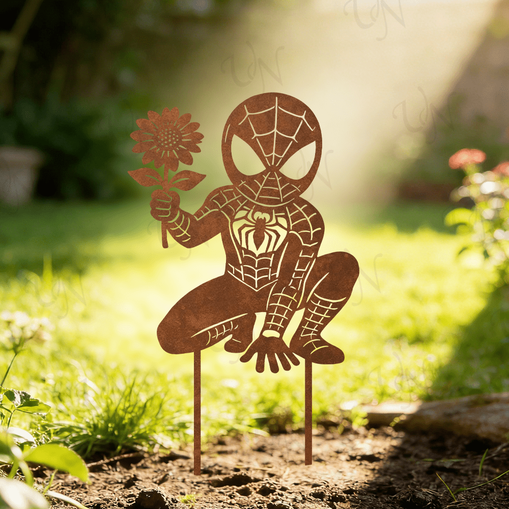E-shop [2D Flach] MARVEL Vintage Metall-Gartendeko - Freistehende Außendekoration für Blumentöpfe, Rasen, Balkon & Garten mit ikonischem , Eisen, Kein