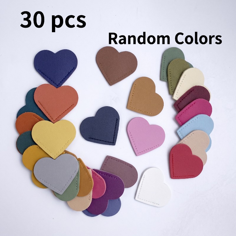 TEMU Lot de 30 marque-pages en cuir PU de cœur de couleur aléatoire, décorations d'angle de livre, un incontournable pour les lecteurs, marque-pages