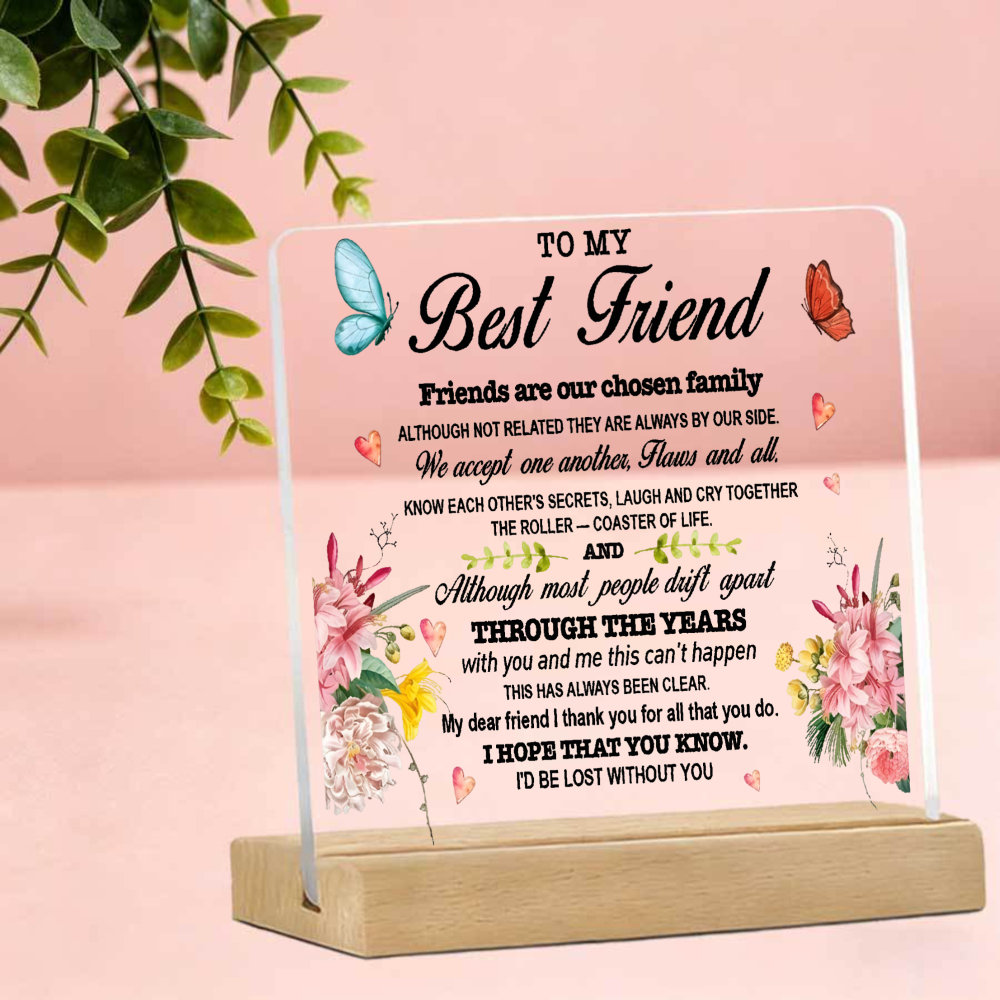 TEMU 2d Flat [best Friend To Me, You Are ] Best Friend Desktop Decoration Standee, Super Friendship Quote Ornament! 2d Flat Printing With Watercolor