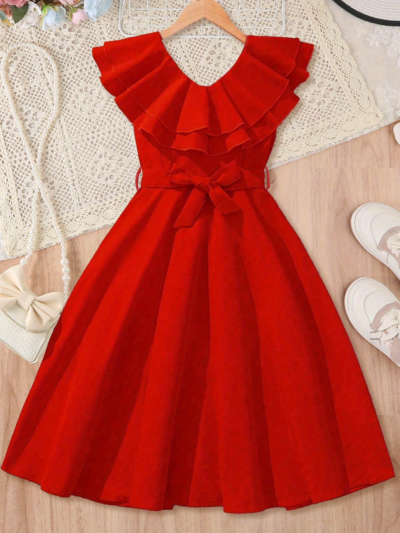 red dresses for girls sold on Temu United States