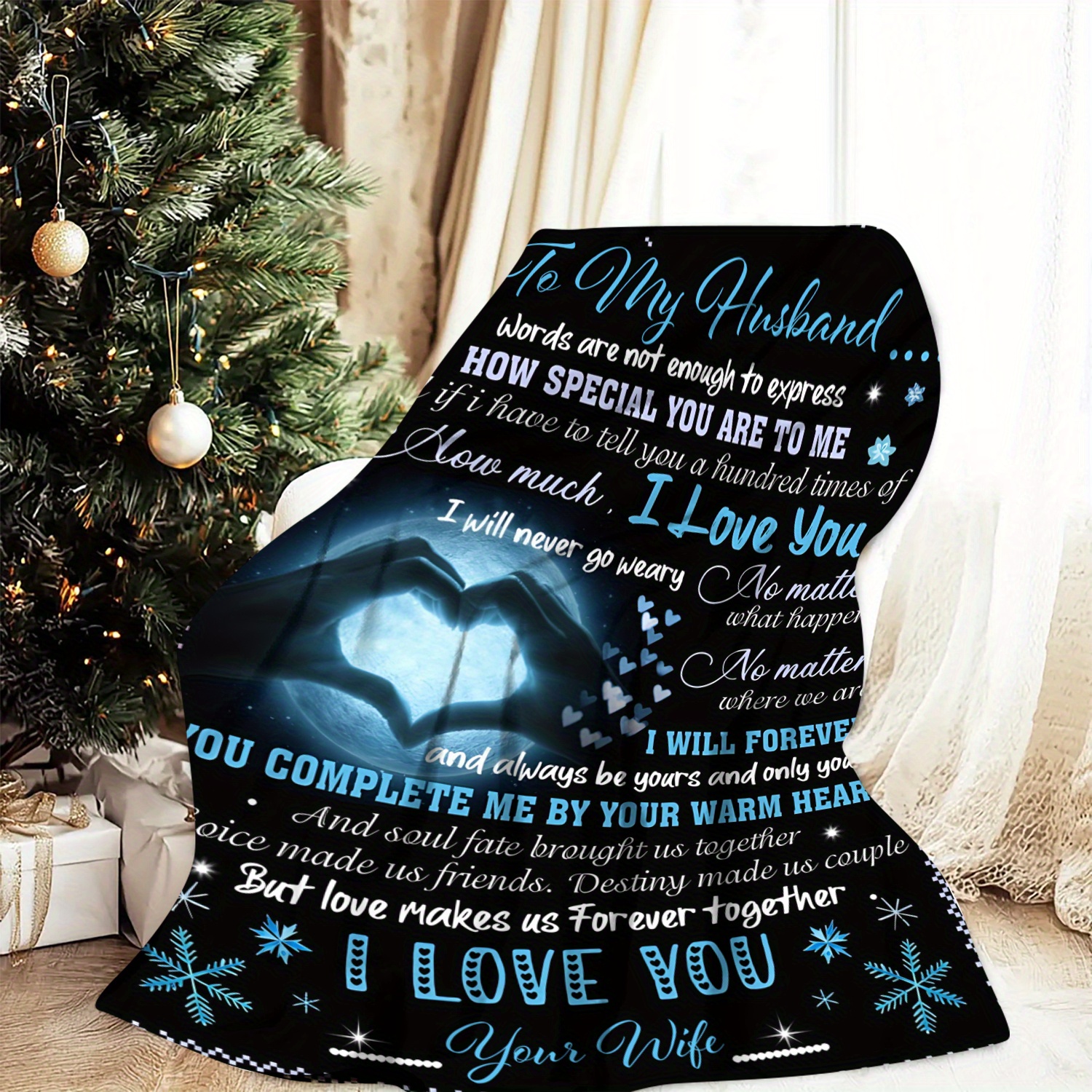 TEMU Precious Blanket Gift From Wife To Husband, Soft Flannel Throw