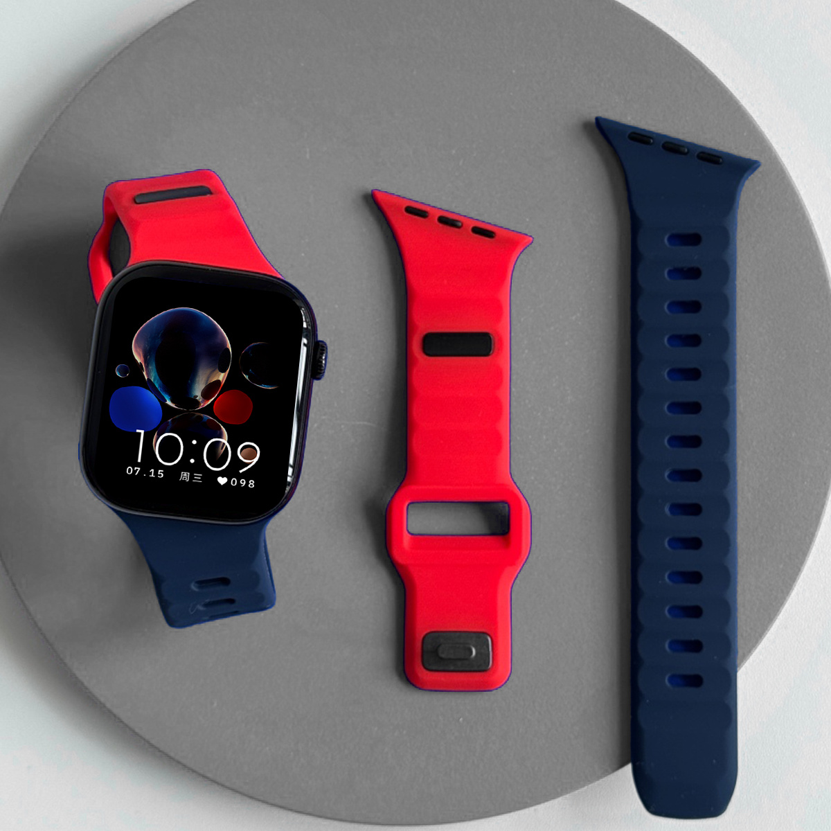 TEMU 1pc Bracelet de montre de sport en silicone souple compatible avec Apple Watch 11 Ultra 42Mm 44Mm 45Mm 46Mm 49Mm Bracelet de remplacement