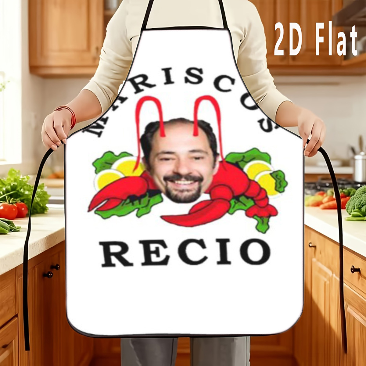 TEMU 1 delantal 2D con estampado de letrero de restaurante de , duradero y fácil de limpiar, cinturón de cintura ajustable, 23.6 pulgadas x 31.4