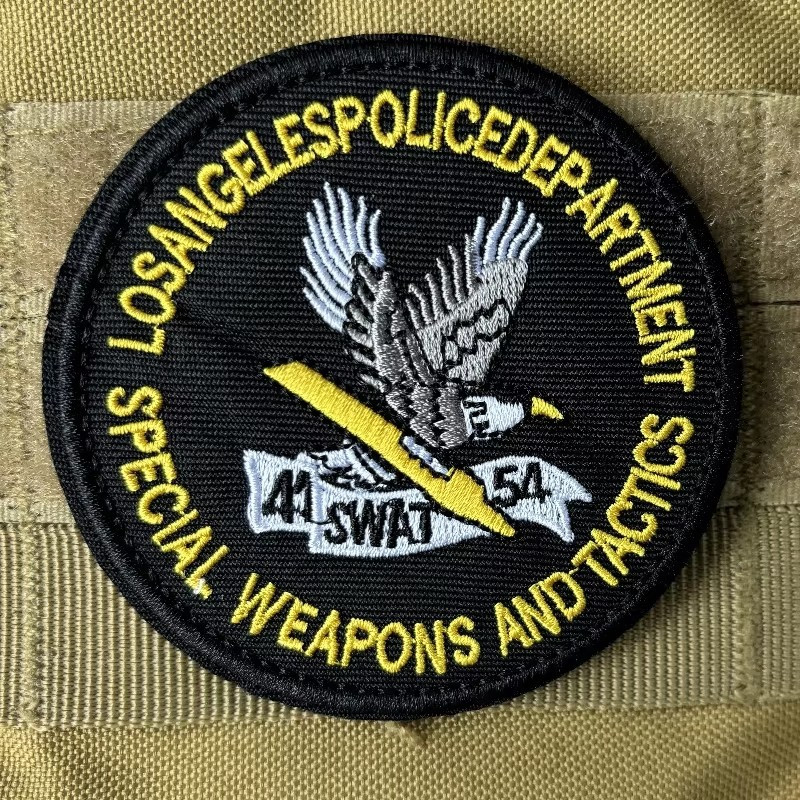 

Los Angeles Tactical Patch, Embroidered Eagle And Snake Badge, Hook & Loop Backpack And Vest Applique, Mixed Color Special Weapons And Emblem