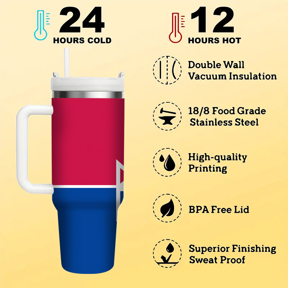 1pc   40oz stainless steel tumbler with spill proof lid reusable straw durable travel mug for hot and cold beverages   5