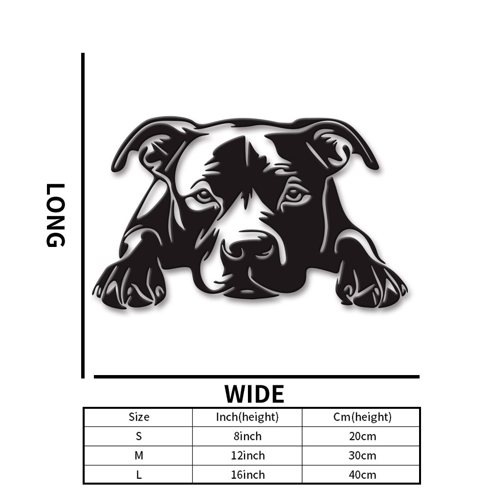 TEMU 1pc Pitbull Metal Wall Art Dog Decor Unique Gift For Dog Lovers Home Office Garage Indoor Outdoor Plaque Sweet Home