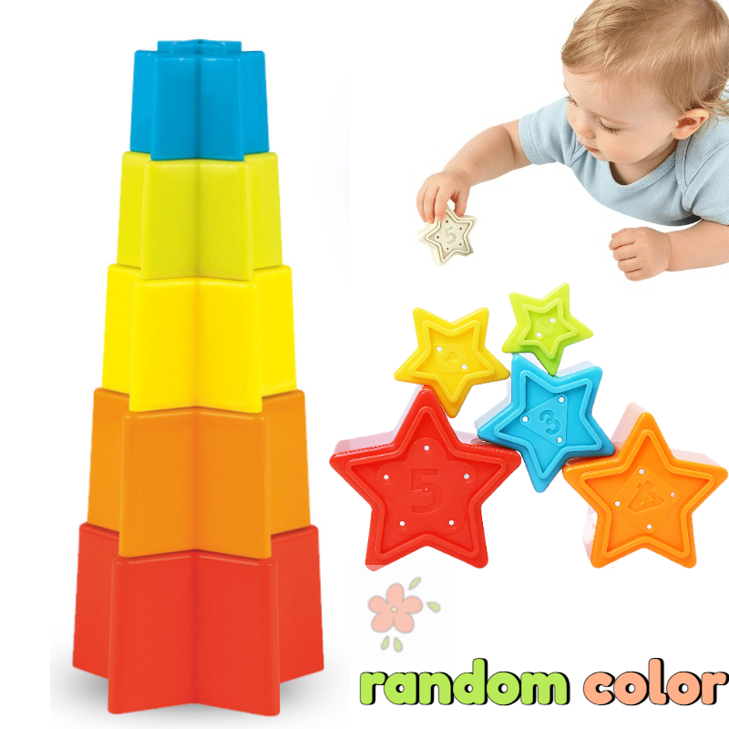 5pcs Star Stacking Cup Set for Bath Time Fun