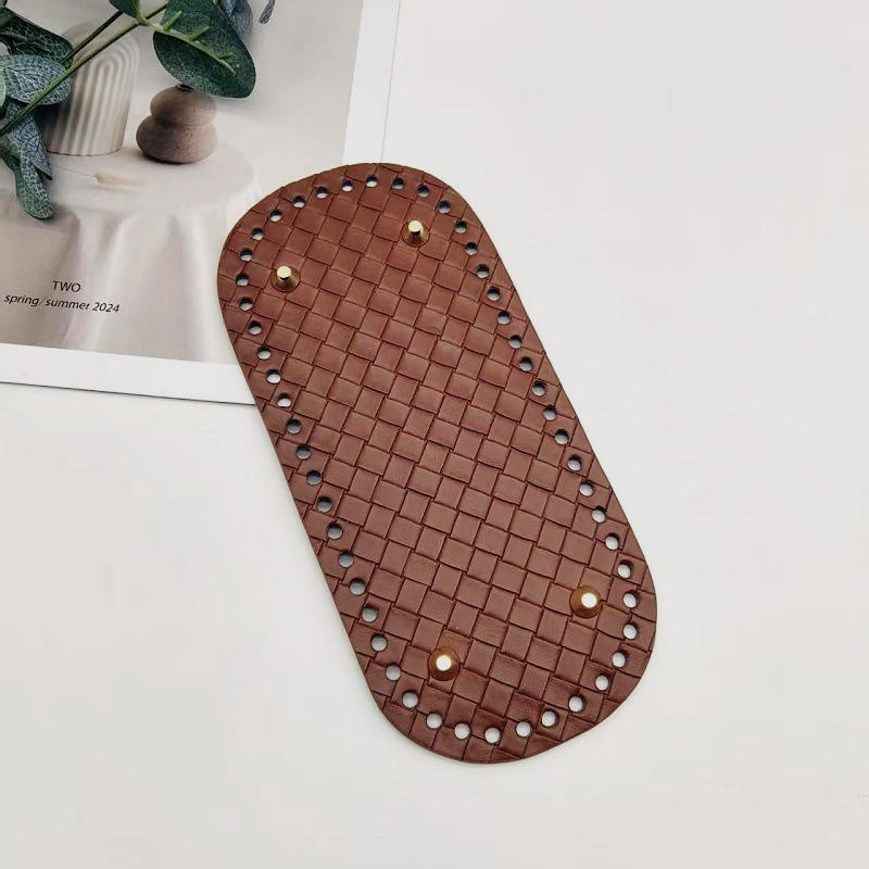 TEMU 25*12 Newly Designed Knitted Checkered Pu Bottom For Handmade Bags Ideal Base Accessory For Shaping Crochet Bags With Ready Stock The Best New