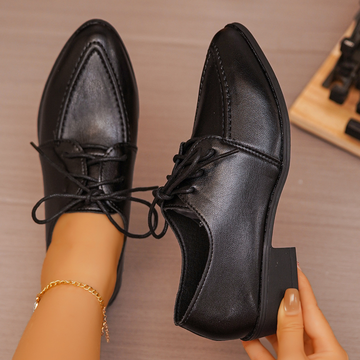 chinese dress ladies Thursday Boot Company Women's Black Leather Renegade Size 7.5 main image 0