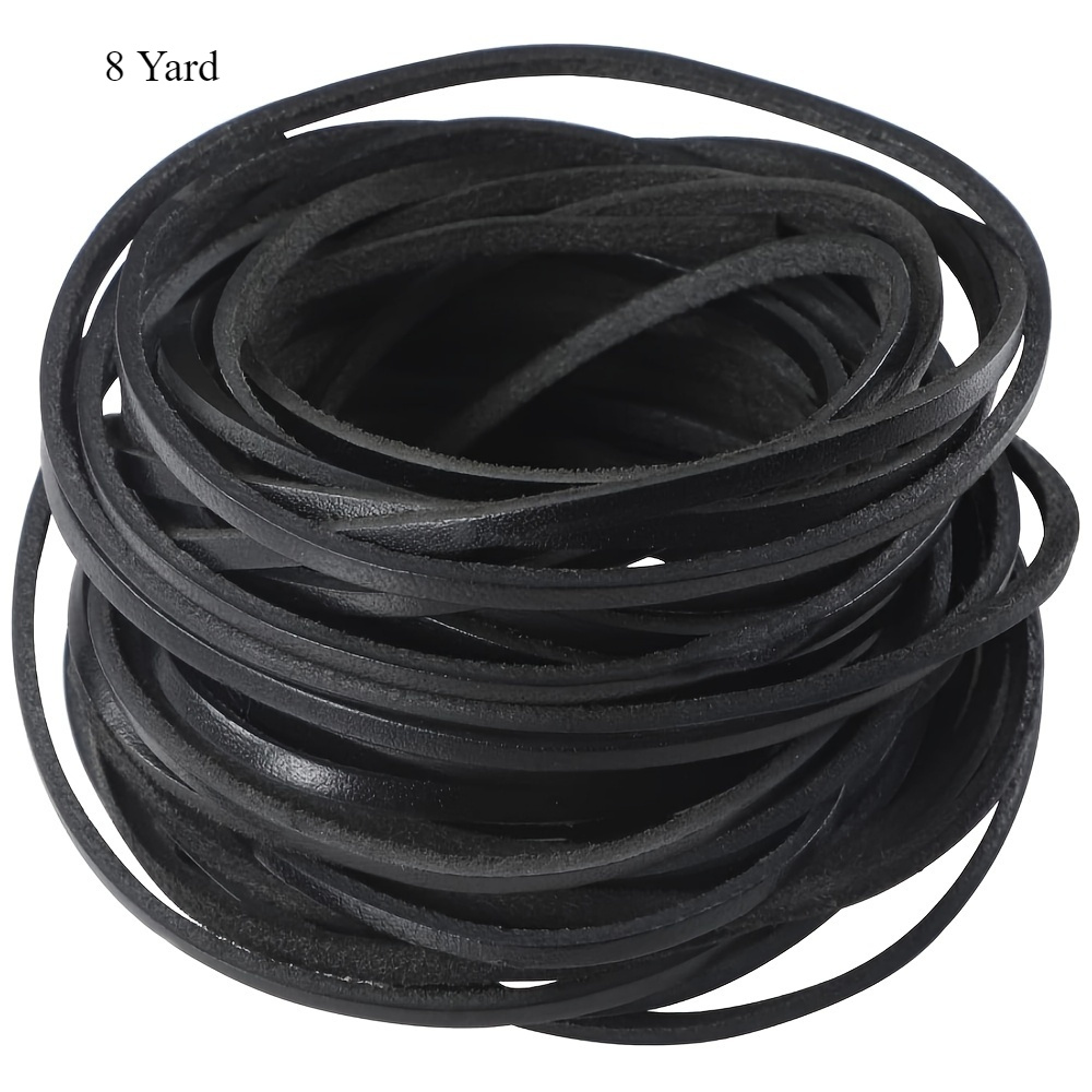 2d Flat - 3mm Wide Flat Leather Strip Cord Braiding String Suitable For Leather Shoe Lace, Book Cover, Woven Bags Jewelry Making Craft Supplies