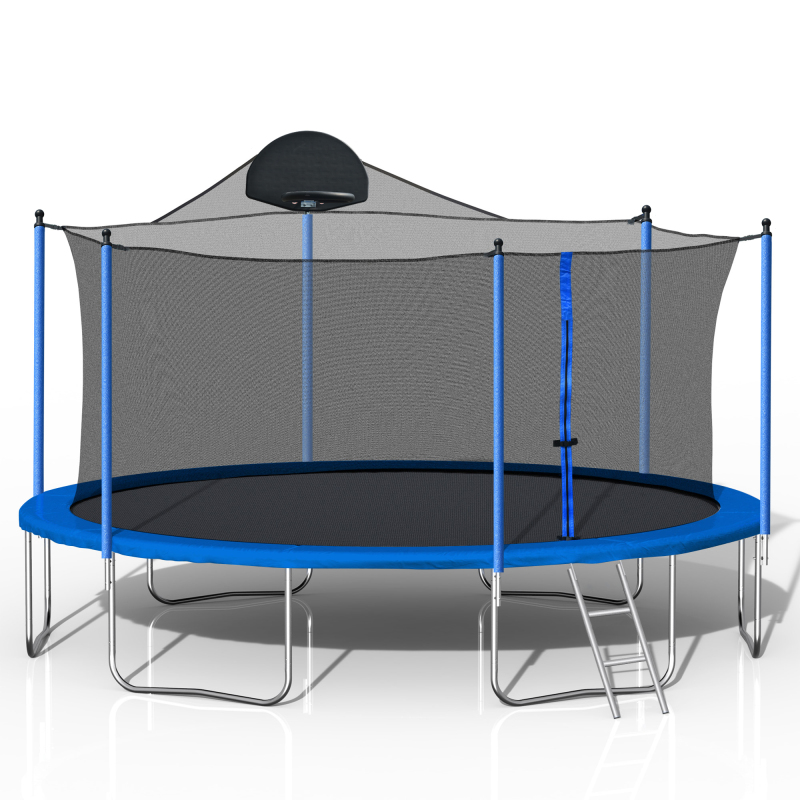 14ft Trampoline for Adults and with Basketball Hoop Trampolines W Ladder and Safety Enclosure Net for and Adults