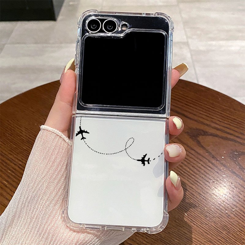 TEMU Phone Case - 9089 Pattern Transparent Pattern Tpu Painting Suitable For For Galaxy Fold Full Coverage Anti-drop Phone Case For Galaxy Z Flip 6,