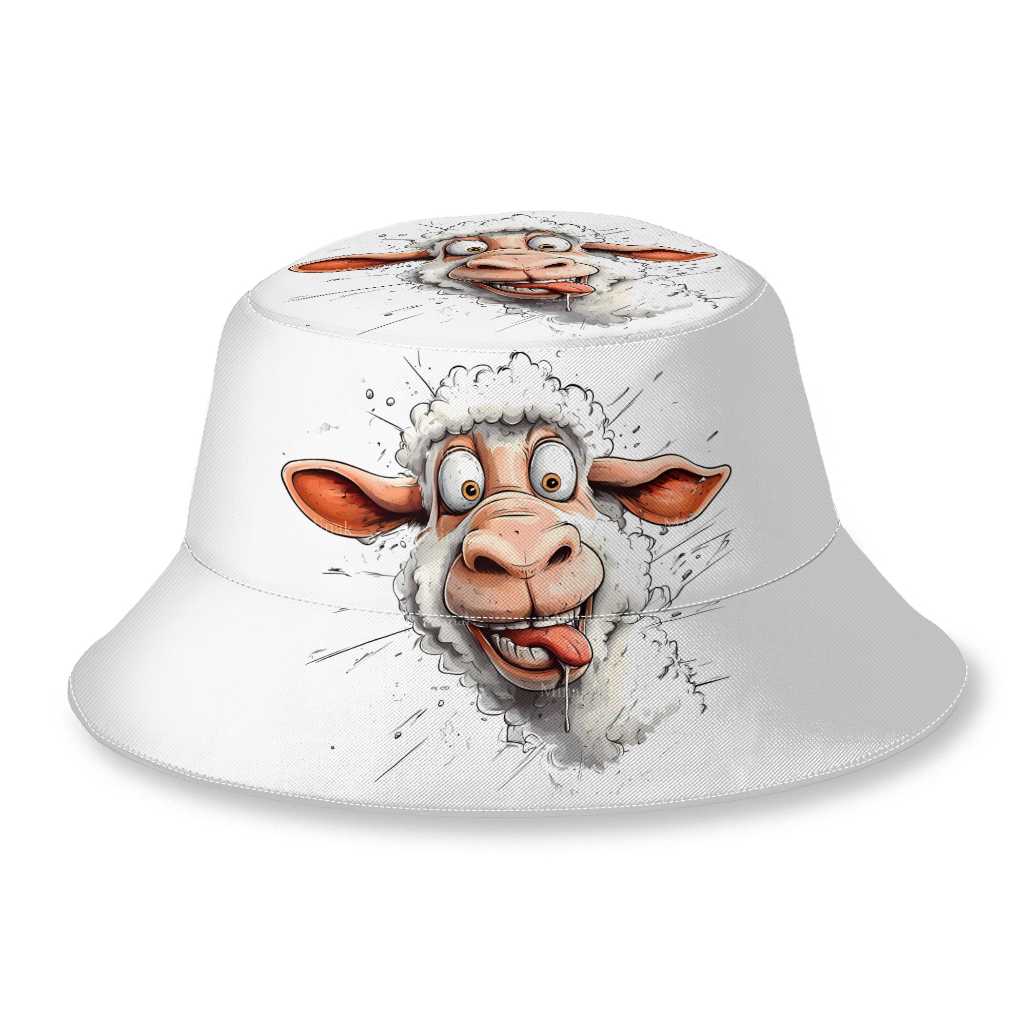 TEMU Sombrero de para hombre con diseño de oveja, elegante y divertido, ideal para todas . Sombrero de sol unisex con estampado de pescador, para