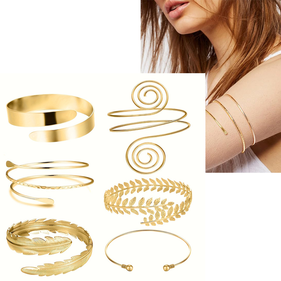 6pcs Adjustable Arm Cuff Bracelet Set for Women