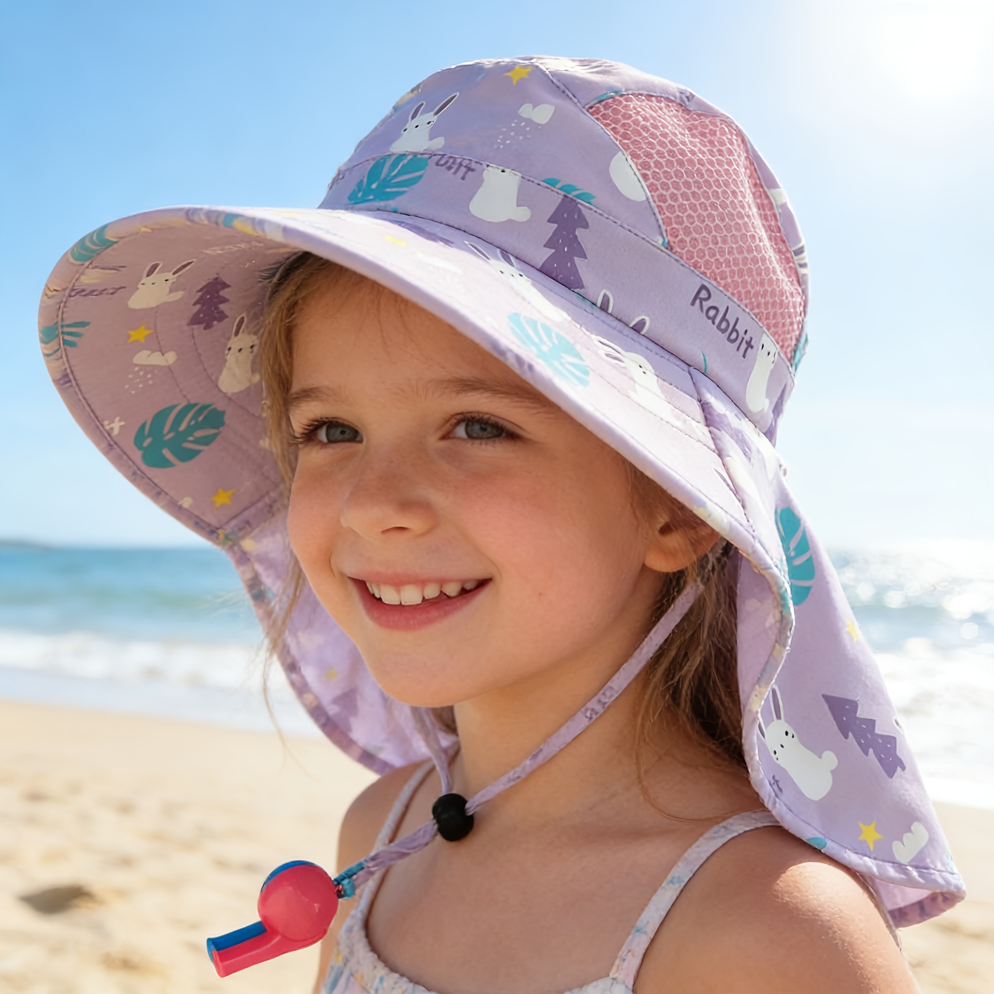 upf sun hat with wide brim & adjustable strap - lightweight breathable mesh & outdoor beach hat, upf suitable for hiking, fishing, summer, multicolor cartoon | Check Out Today's Deals Now | Temu