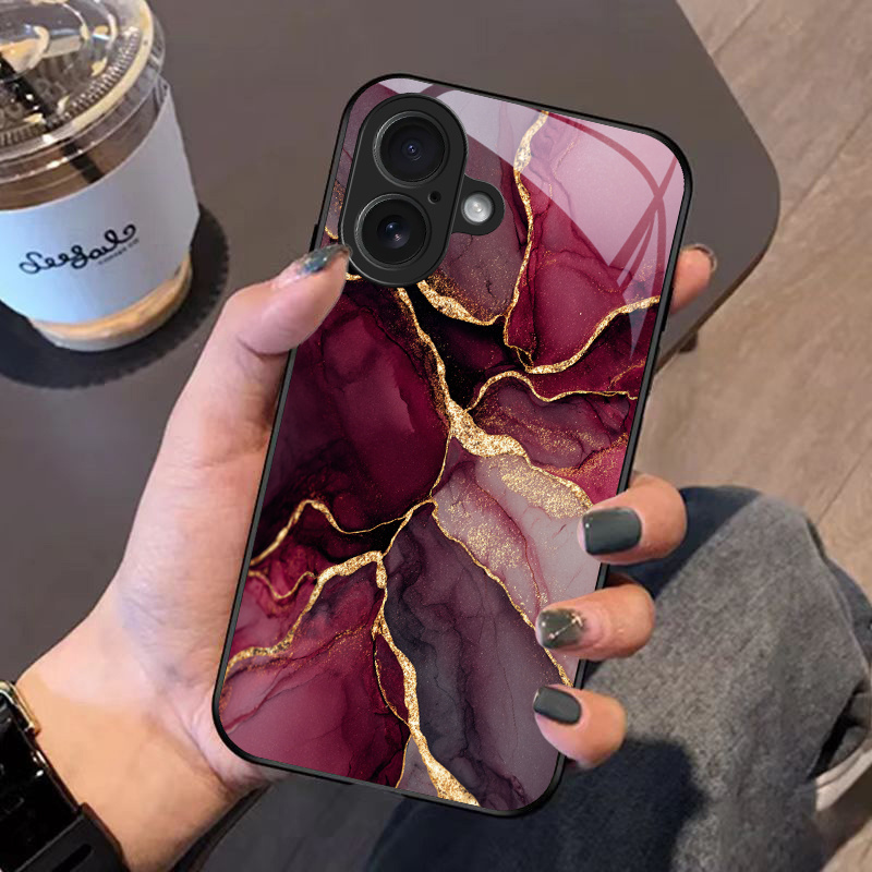 E-shop Handyhülle: Luxuriöse Kunst Weinrot Goldfolie Marmor-Muster Handyhülle für Apple iPhone 17/16/15/14/13/12/11/7/8, /Pro/Air/E/Plus, XSMax/XR