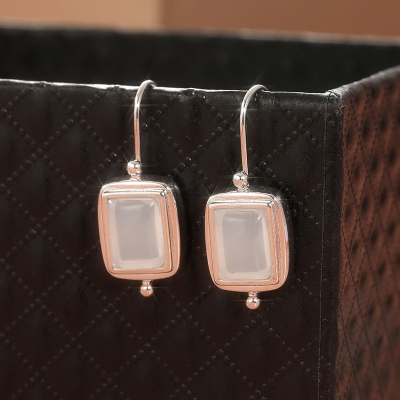 TEMU Orecchini geometrici a forma di zucchero con un'estremit� opaca retr簷 minimalista, sia per l'uso che per le uscite romantiche
