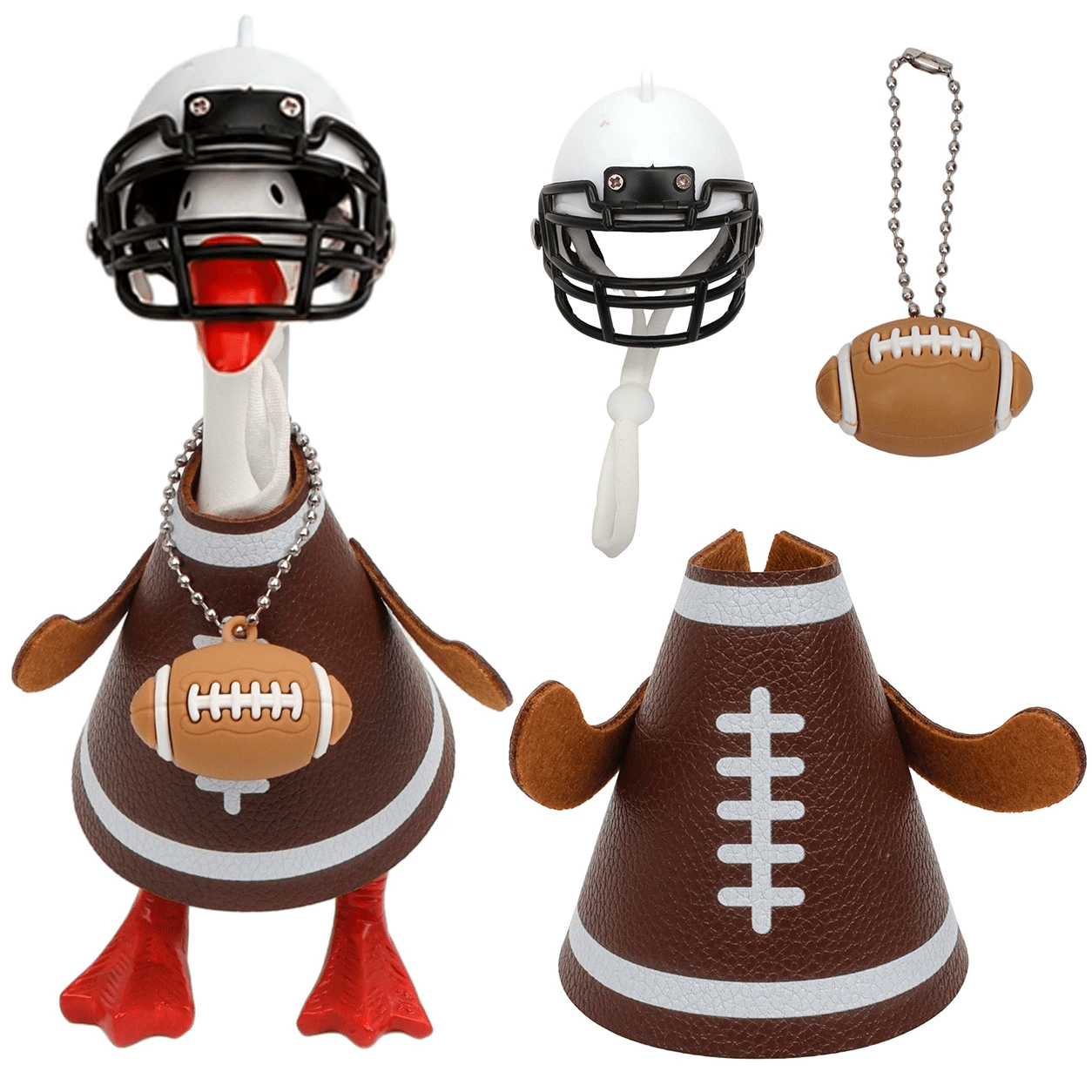 TEMU Événement de soccer 2026 - Ensemble fantaisiste de costume de canard de football américain pour statue de canard de 7 pouces/17,8 cm, costume de