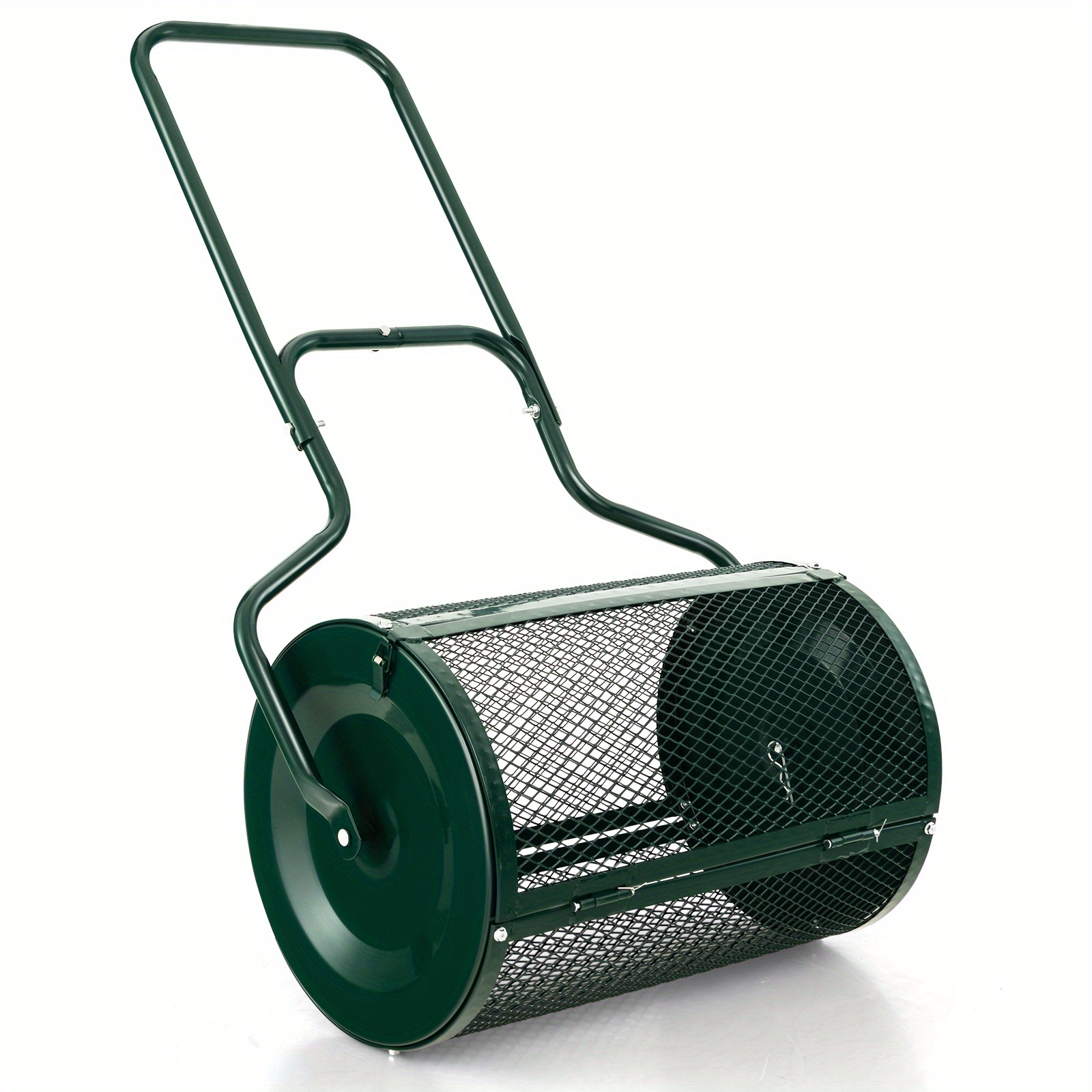 Lawn And Garden Compost Spreader, Made Of Durable And Lightweight Powder-coated Metal Mesh, Featuring Double Side Latches