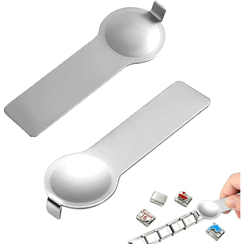 Set Of 2 Stainless Steel Tools For Italian Nomination Bracelets, Designed For And Removing Charms
