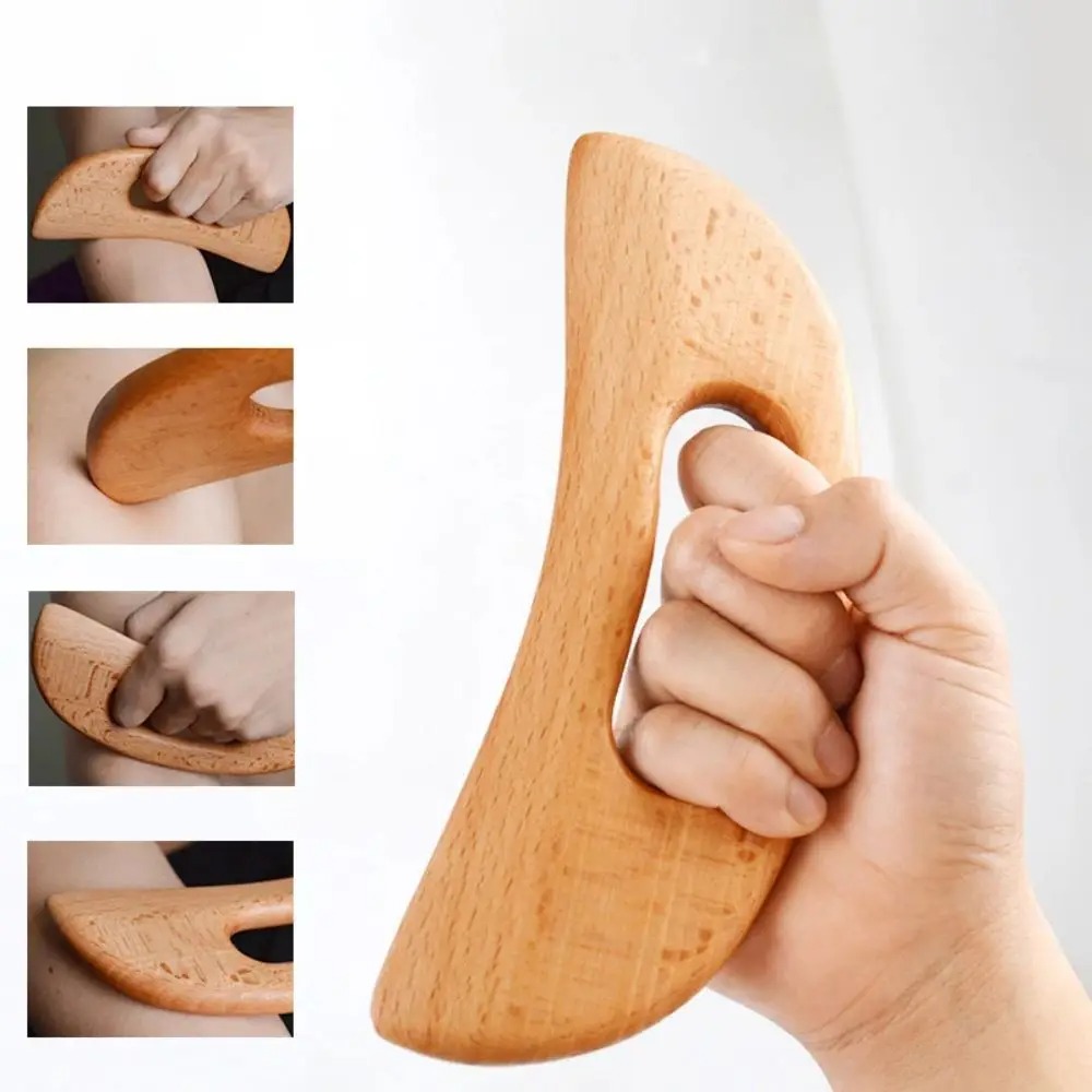 1 herramienta de Gua Sha | Tabla de masaje de madera para, raspado corporal universal que incluye cintura, hombros, cuello, cabeza, piernas | Masaje cervicoespinal perezoso