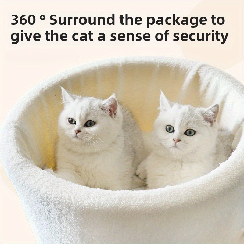 memory foam cat bed coffee cup shaped cozy pet bed with plush polyester warm winter snuggle cave for cats cute cat cave for indoor cats 360 hugging design cozy cat hideout whimsical pet bed memory   pet beds for cats Product details 1