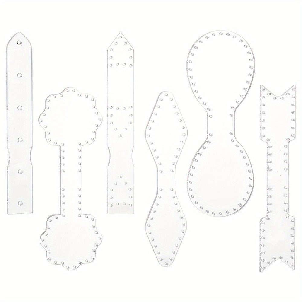 E-shop 6 Stück transparente Acryl Leder Bastel Schablonen, zur Herstellung von Handtaschen und Schlüsselanhängern, Nähzubehör