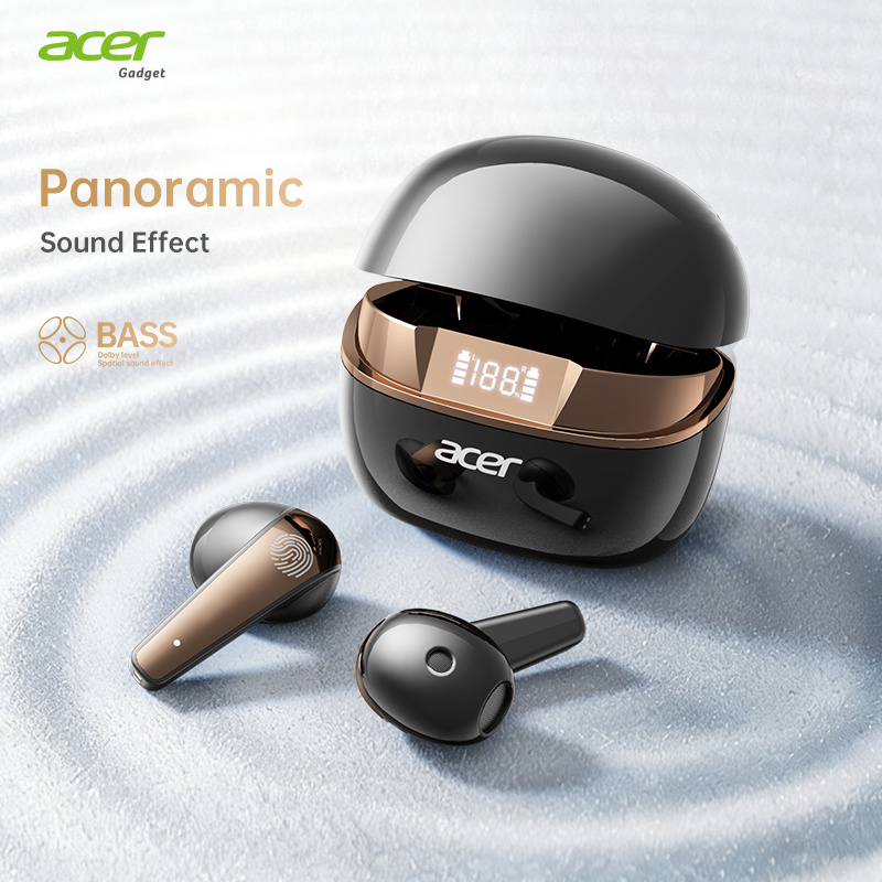 Acer Wireless 5.4 Half In-ear Wireless Earbuds, Surround , Touch Control, Display Charging Box, 20h Long , Lightweight Headphones For Sport Work Gaming Calls