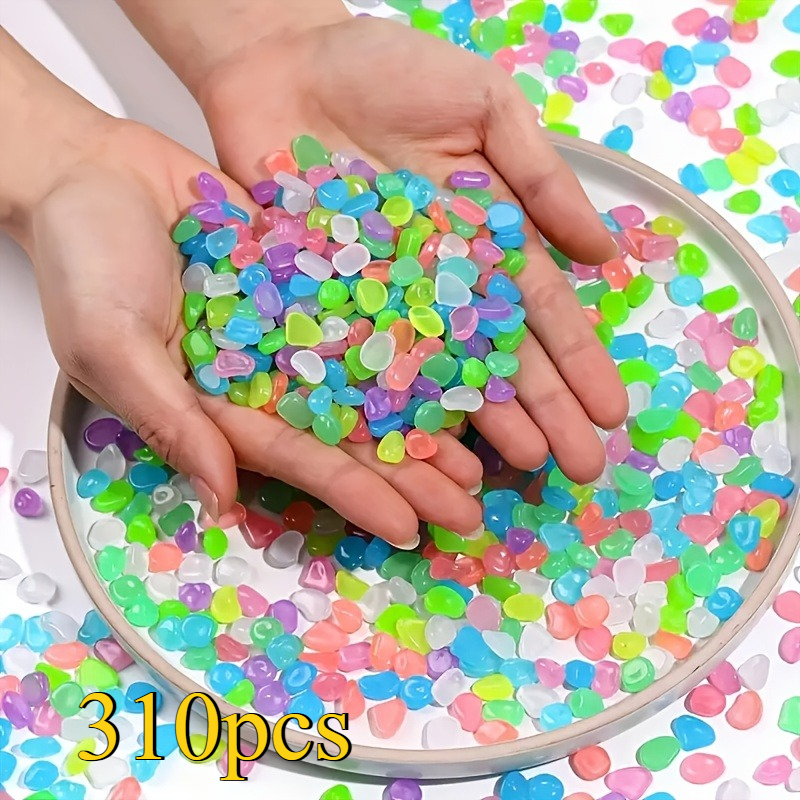 TEMU 310pcs Reactive Glow Stones | Vibrant, Durable Fluorescent Pebbles, Landscaping