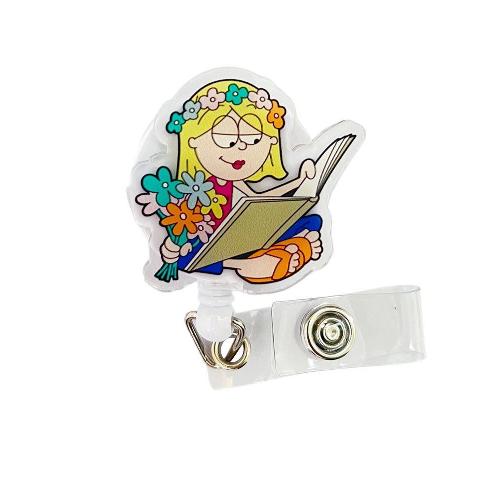 

Cute Cartoon Retractable Id Badge Holder - Acrylic, Office & Nurse Lanyard Reel, 1pc