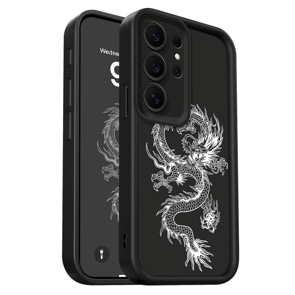 Simple Dragon Phone Case Compatible With Galaxy S26 S25 S24 Fe S23 S22 Scratch Resistant Staircase Soft Cover