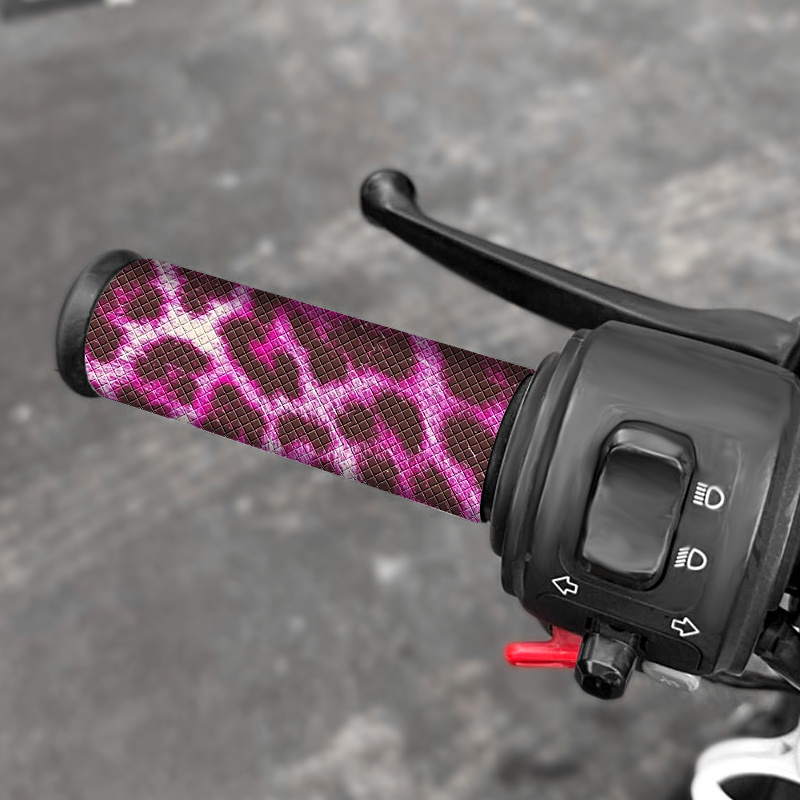2 buc. Autocolant pentru ghidon motocicletă cu model leopard, model diamant, impermeabil și potrivit pentru modificarea bicicletelor electrice, bicicletelor și scuterelor