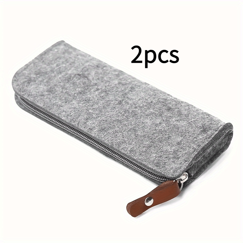 Image of Set Of 2 Felt Pencil Cases, Storage Bags For Stationery For Men And Women, Cover For Felt Pencil Cases