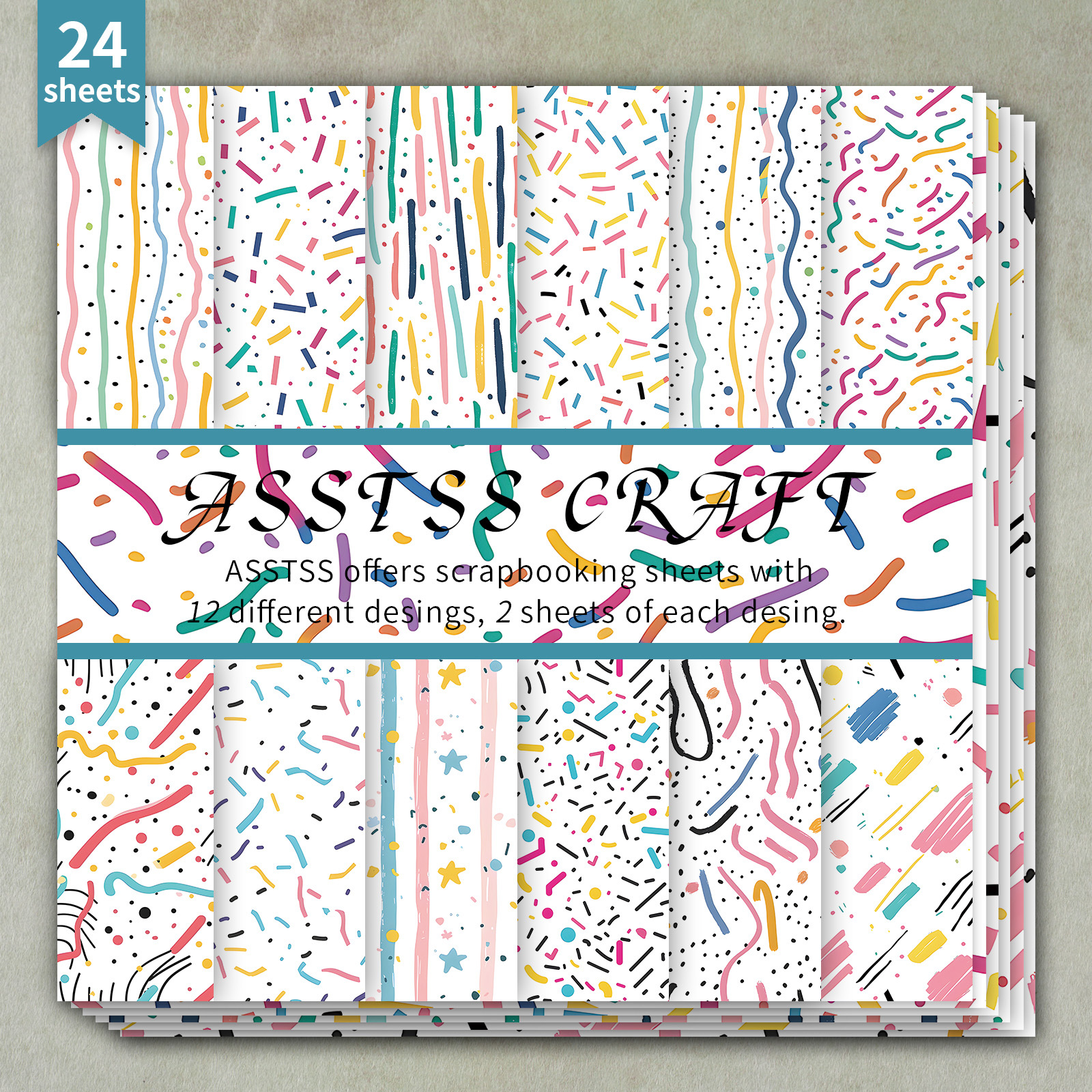 TEMU -sheet Scrapbooking Paper Pad Measuring 6 By 6 Inches, Featuring Abstract Birthday Confetti Designs. This Heavyweight Cardstock Is Perfect For