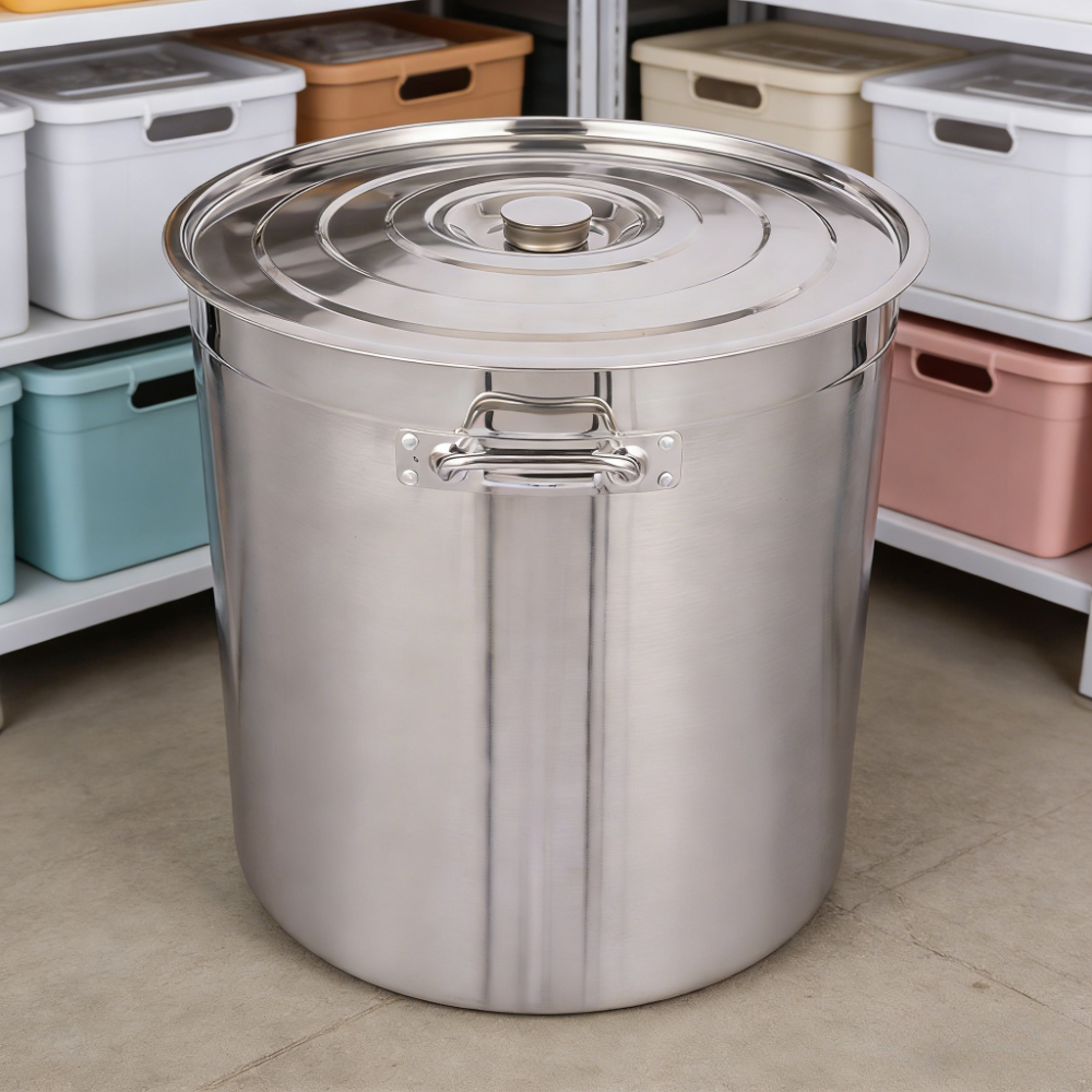 98-liter Stainless Steel Container, 51.5 X 51.5 X 50 Cm A Versatile Storage Unit For Industrial And Commercial Applications, Meeting For Parts, Materials, And Material Handling, Utility Shelves