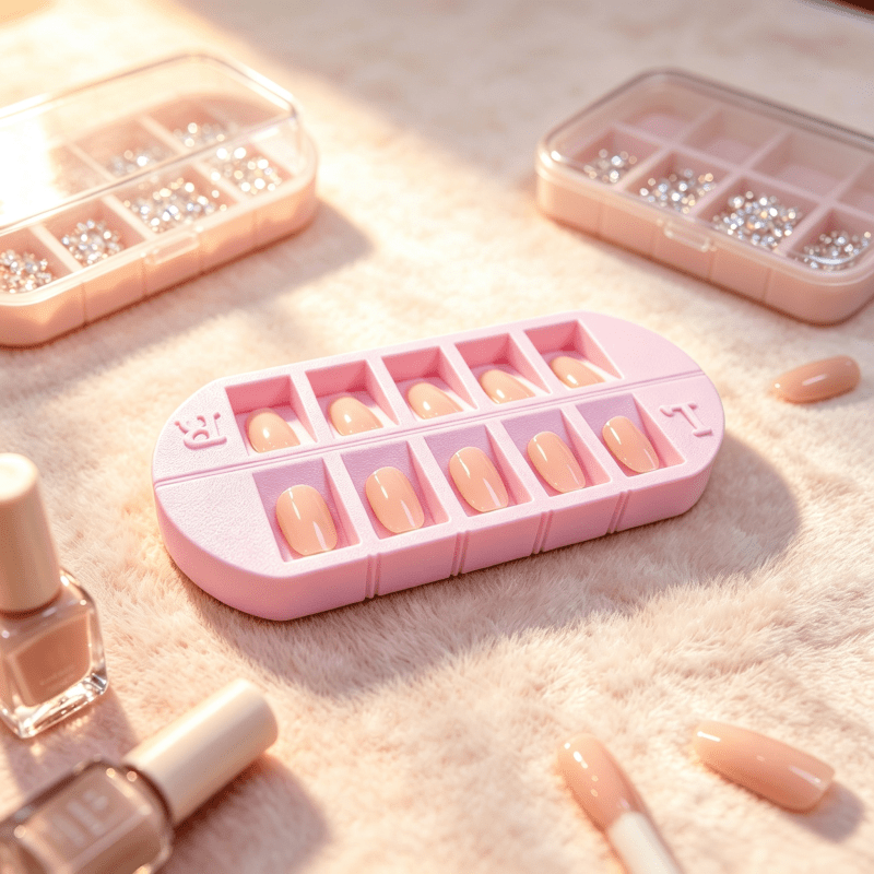 TEMU 1pc-nail Art Storage Box, In 2 Colors, Cosmetic Storage Box, 10 Compartments (excluding Nail Art Supplies). For Nail Technicians, Nail Supplies,