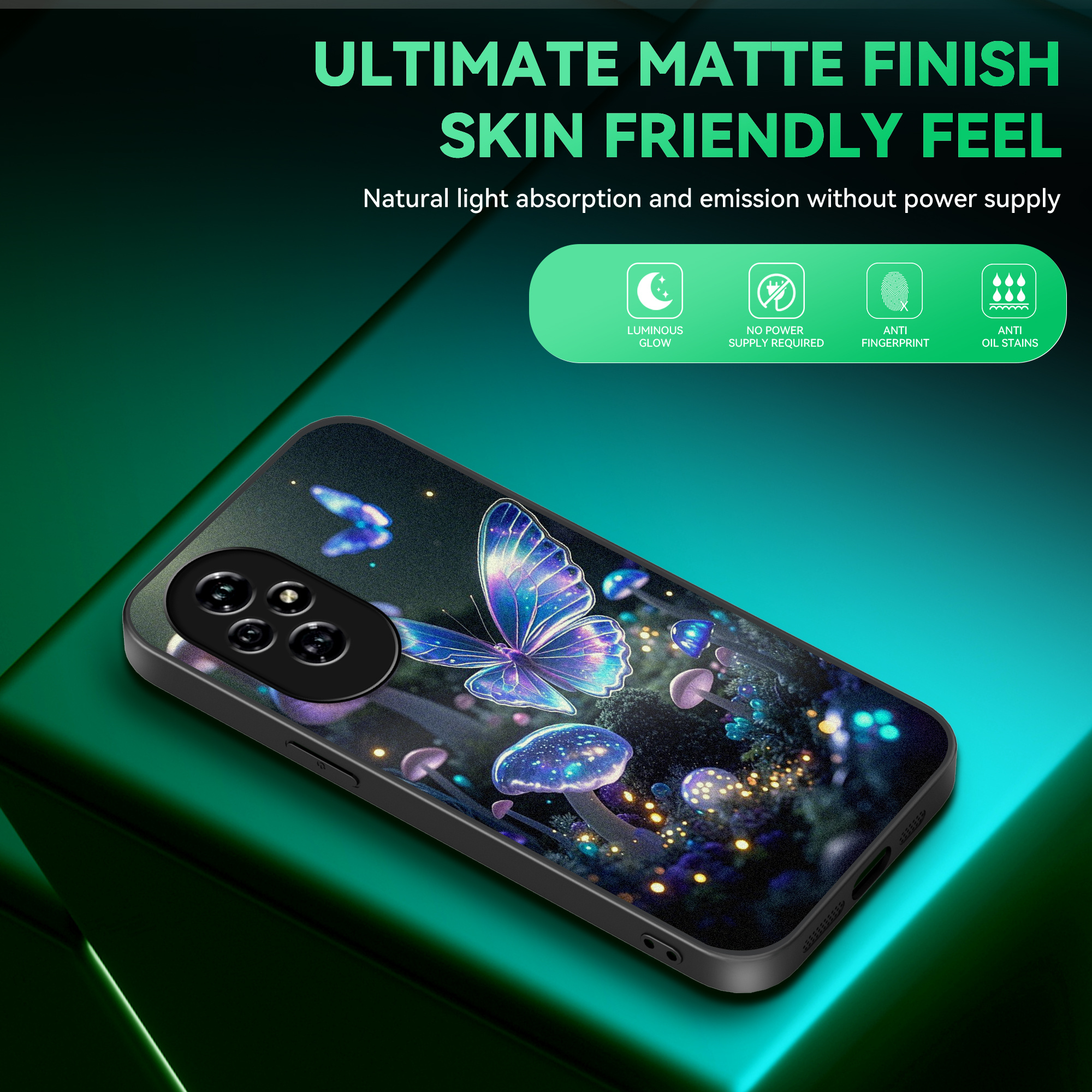 TEMU Coque de téléphone - Une coque de téléphone et lumineuse avec une -violet reposant parmi des , compatible avec Honor X6/X6B/X6A/X8/X8A/X8B/X50
