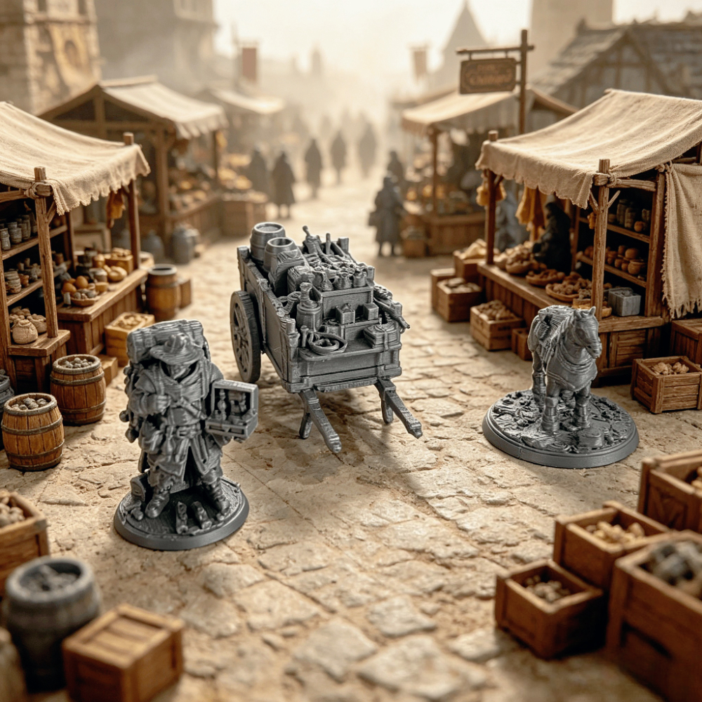 TEMU Collectible Figurines Set, Including , Pack Horse And Traveling Figure, Tabletop Game Ornament For Enriching Ttrpg Scenes Perfect Gift For