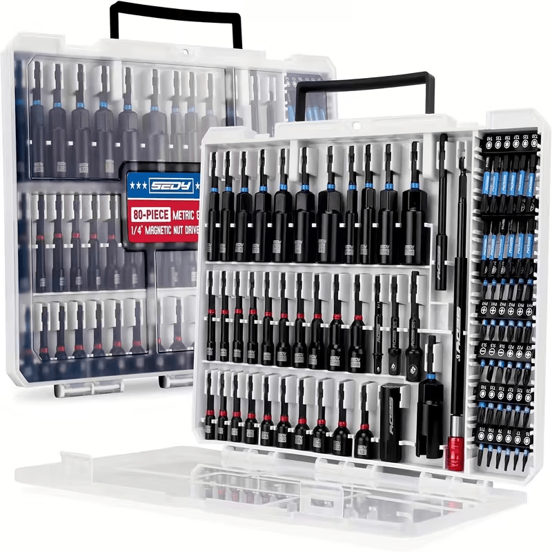 80pcs Impact Magnetic Nut Driver Set with Adapters