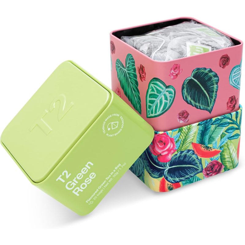 25 Count Green Rose Green Teabags in Tin | Flavoured Green Tea in a, Contains Other Tree Nuts - Image 5