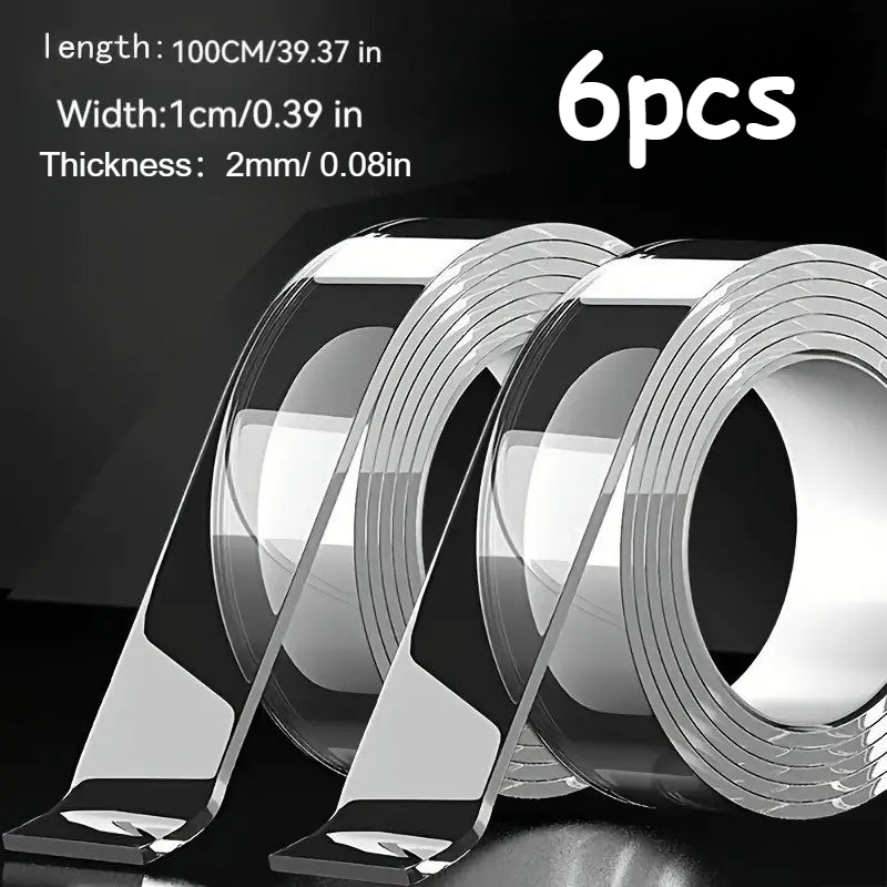 E-shop 6 Rollen Hochleistungs-Doppelseitiges Nano-Klebeband-Set – Superstark, Wiederverwendbar, Ideal für Kunst- Feiertagsdekorationen – Geeignet für