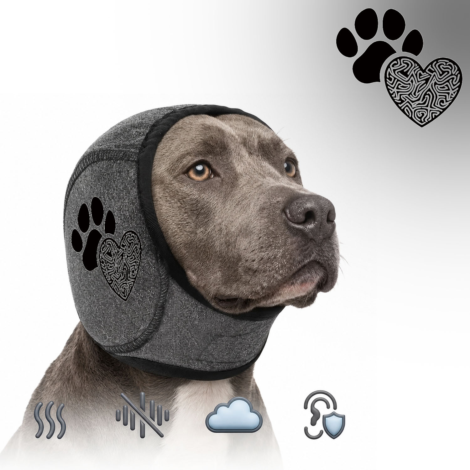 TEMU Multi-functional Dog Calming Head Cover With Ear Protection, Featuring 