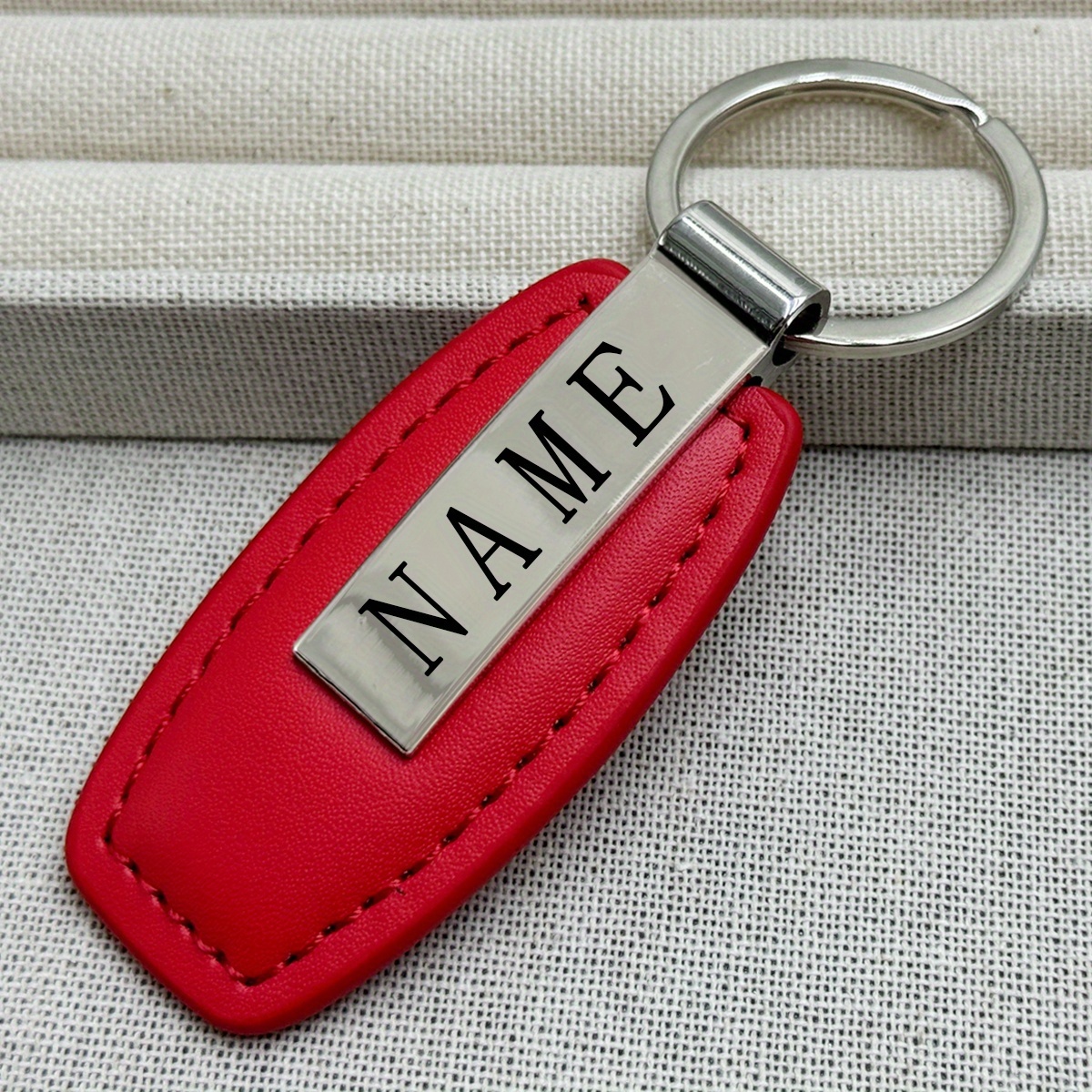 TEMU Portachiavi in metallo e pelle PU con personalizzati, portachiavi per auto e moto, fibbia, ciondolo, regalo