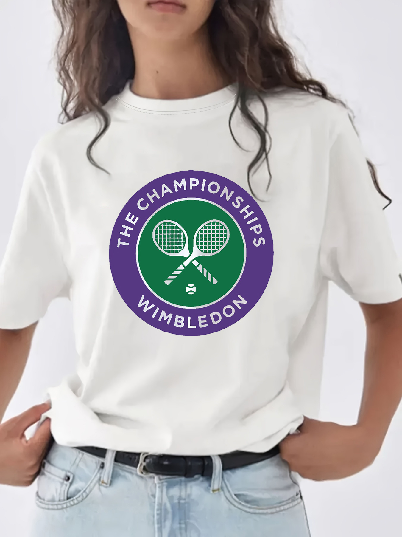 womens casual tennis championship logo t shirt short sleeve Temu