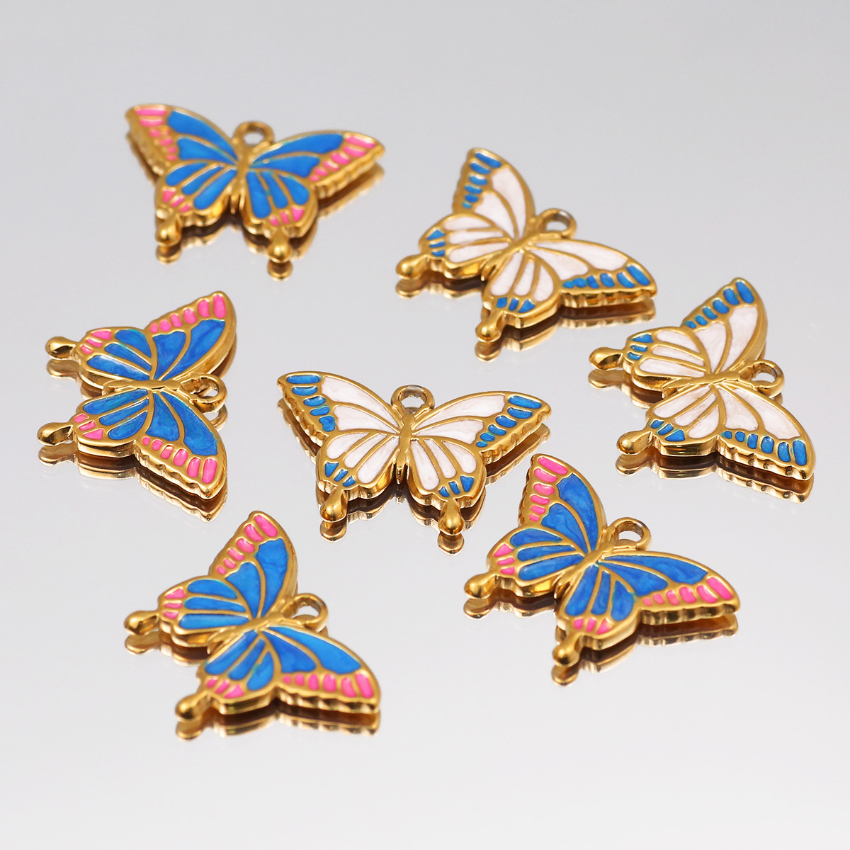 Stainless Steel Butterfly Shape Chain Ornament