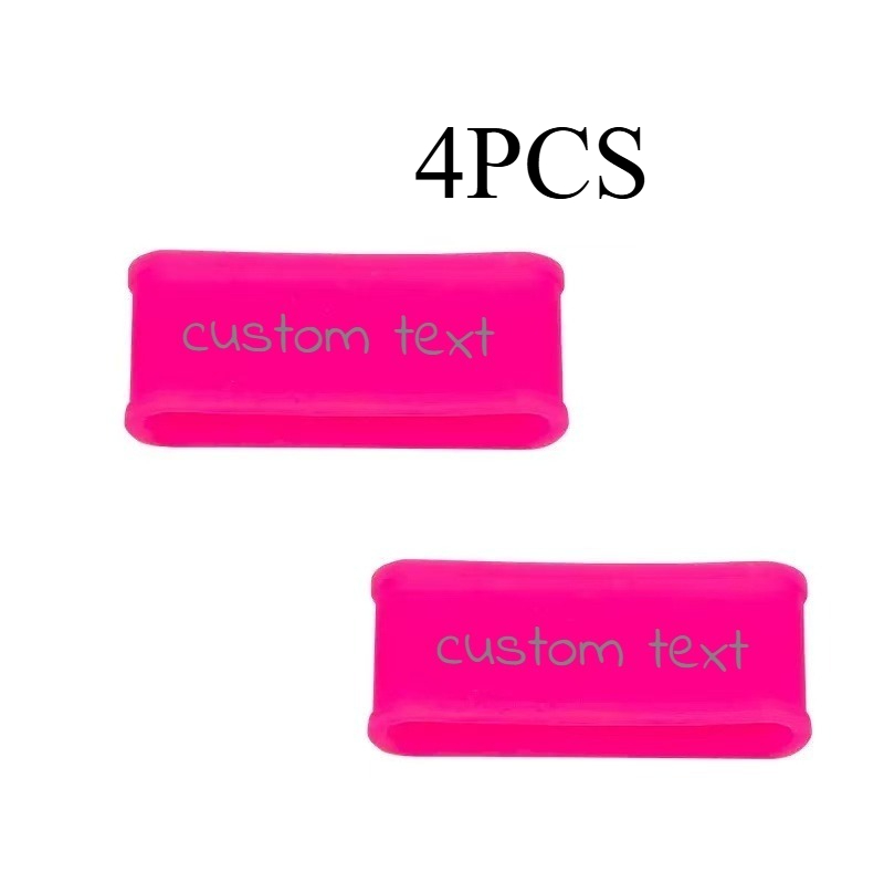 TEMU 4pcs Custom Pickleball Racket Name Rings, Silicone Personalized Grip Bands, Suitable For Rackets/tennis Rackets/racquets, Diy Gifts For