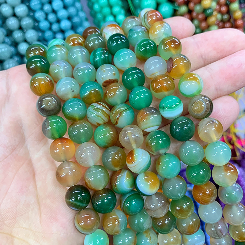 E-shop 5A Qualität Naturstein Pfau Agate Handgefertigte Perlen für Schmuckherstellung Handfaden Armband 15" Großhandel 4/6/8/10/12/14mm