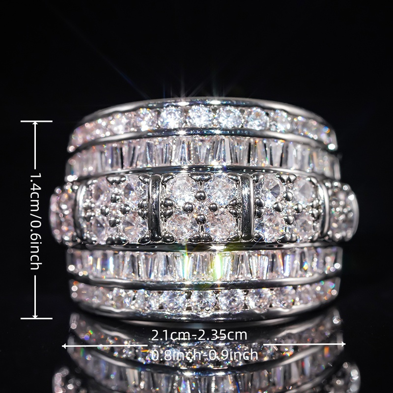 Zirconia Encrusted Engagement Ring for Couples