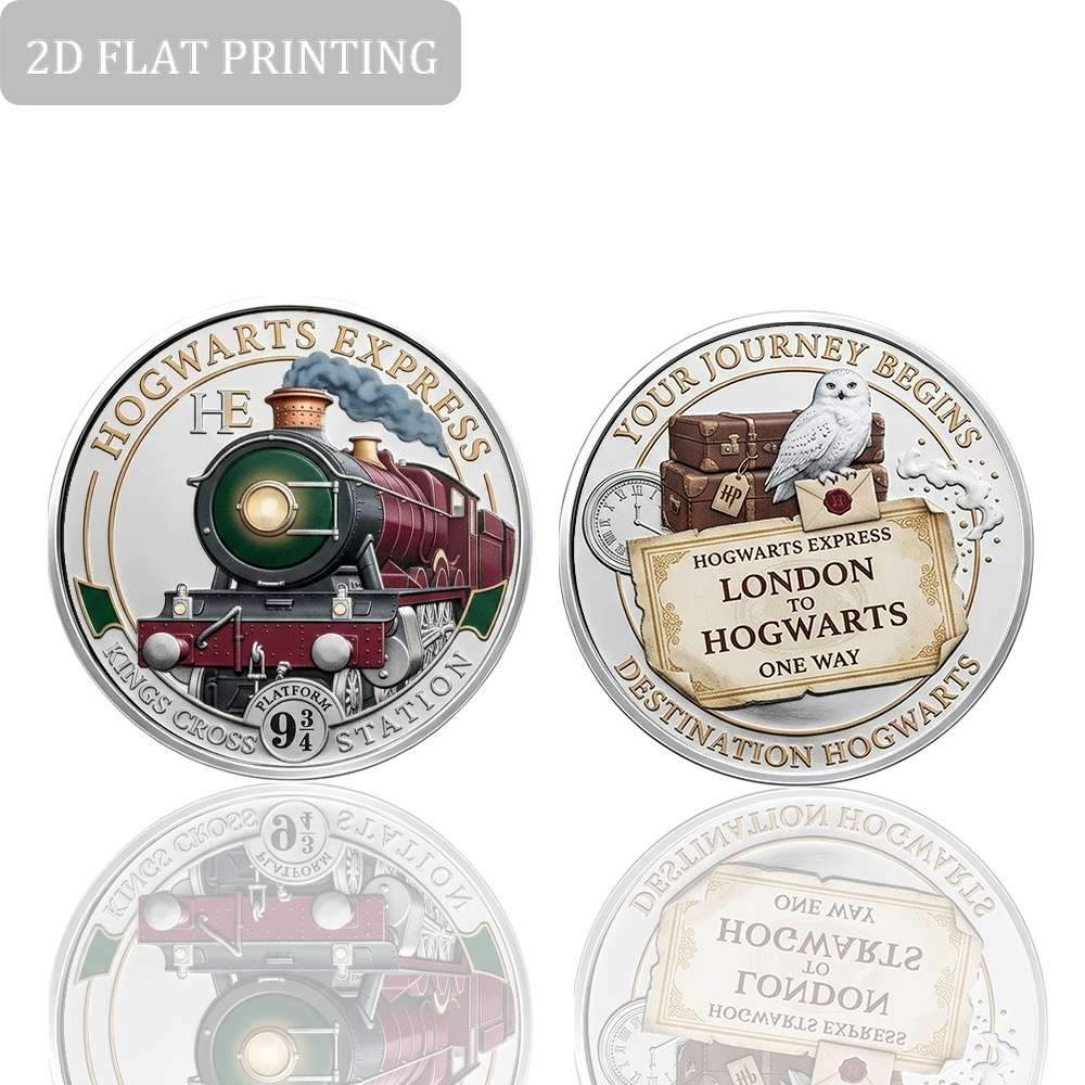 TEMU 1 pieza, Moneda de tren Expreso de Hogwarts 2D , Numismática, Coleccionables, Colección de monedas, Regalo para coleccionistas, Mercancía de